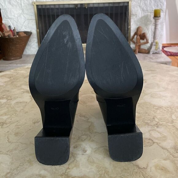 Zara Vegan Leather Ankle Boots Pointed Toe - Picture 11 of 13